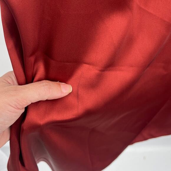 Asos Maxi Wrap Satin Skirt Sz 0 Rust Y2K Minimalist Formal Bias Sleek Modern - Picture 8 of 12